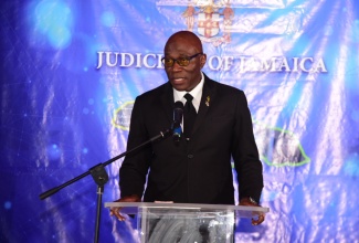 Chief Justice, Bryan Sykes speaking at the official launch for the Judiciary of Jamaica