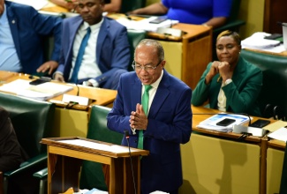 Minister of National Security, Hon. Dr. Horace Chang, makes his contribution to the 202425 Sectoral Debate in the House of Representatives on Tuesday (May 14).


