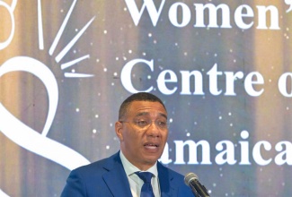 Prime Minister, the Most Hon. Andrew Holness, addresses the Women’s Centre of Jamaica Foundation (WCJF) fundraising dinner at the Jamaica Pegasus Hotel in New Kingston on Saturday (May 18).