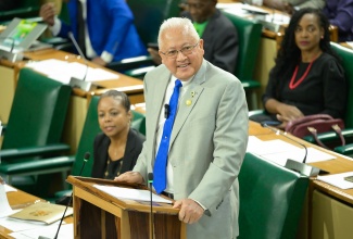 Minister of Justice, Hon. Delroy Chuck, makes his contribution to the 2024/25 Sectoral Debate in the House of Representatives on May 21.

