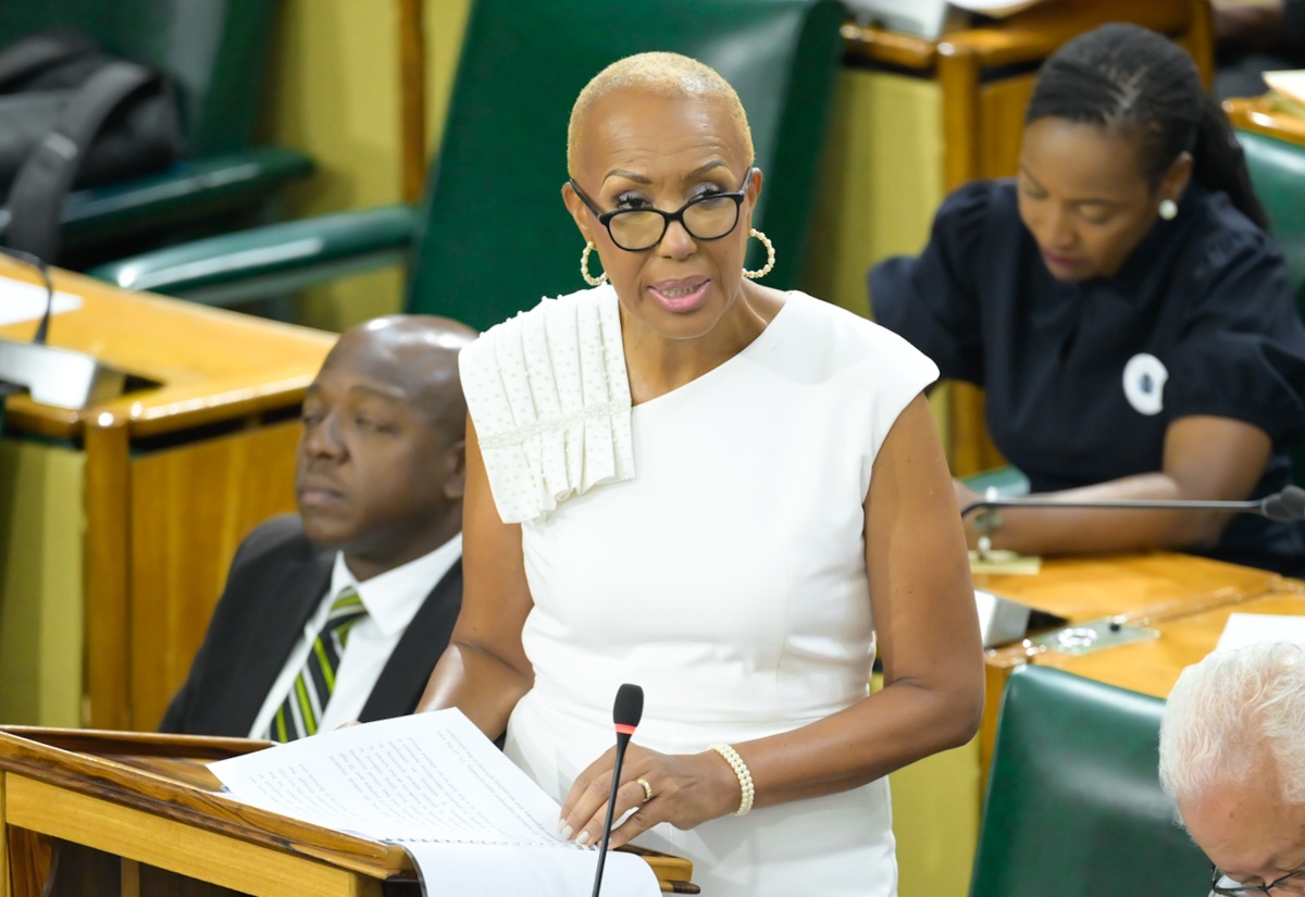 Minister of Education and Youth, Hon. Fayval Williams, makes her contribution to the 2024/25 Sectoral Debate in the House of Representatives, on Wednesday (May 8).