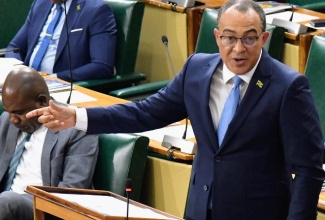 Minister of Health and Wellness, Dr. the Hon. Christopher Tufton, emphasises a point during his contribution to the 2024/25 Sectoral Debate in the House of Representatives on May 7.

