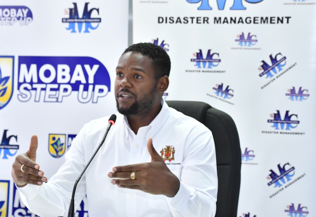 Mayor of Montego Bay, Councillor Richard Vernon, speaking at the Youth Climate Action Fund Programme launch on Thursday (May 30) at the Corporation’s Chambers in Montego Bay.
