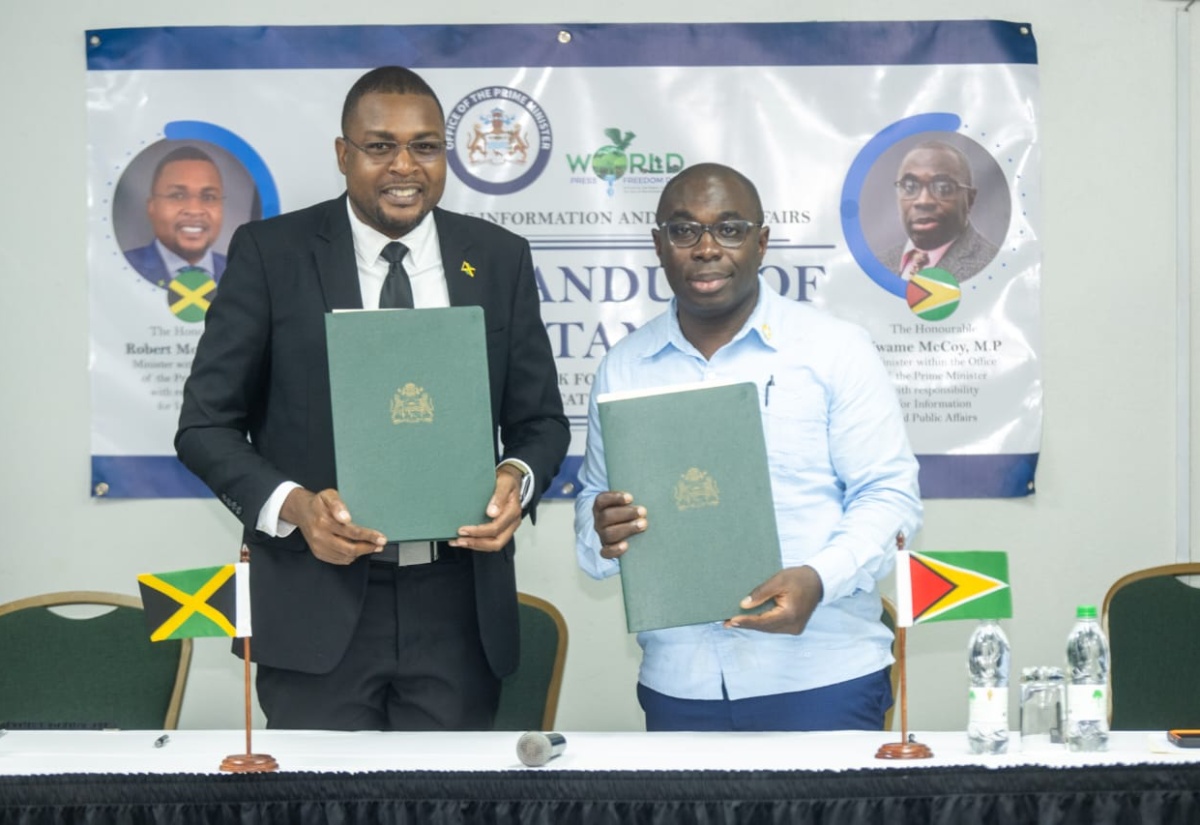 Jamaica and Guyana Sign Mutual Cooperation MOU