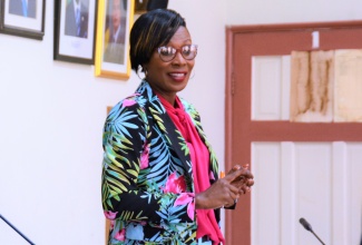 Deputy Mayor of Lucea and Chairman of the Hanover Municipal Corporation’s Public and Civic Affairs Committee, Councillor Andria Dehaney-Grant, provides details about the parish project for Labour Day 2024, during a recent meeting of the committee in Lucea.

