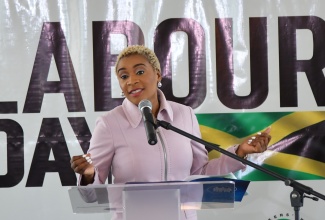 HEART/NSTA Trust Managing Director, Dr. Taneisha Ingleton, addresses Friday’s (May 10) Worker’s Week and Labour Day launch, held at the offices of the Ministry of Culture, Gender, Entertainment and Sport in Kingston.