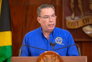 Science, Energy, Telecommunications and Transport Minister, Hon. Daryl Vaz, addresses Wednesday’s (June 26) post-Cabinet press briefing at Jamaica House.

