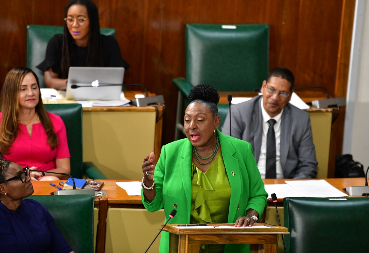 Minister of Culture, Gender, Entertainment and Sport, Hon. Olivia Grange, makes her contribution to the 2024/25 Sectoral Debate in the House of Representatives on Tuesday (June 25).

