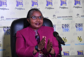 Co-Chair of the National Sickle Cell Technical Working Group, Professor Jennifer Knight-Madden, highlights the need for pregnant women living with sickle cell disease to seek early specialised care during a Jamaica Information Service JIS ‘Think Tank’ on June 17.