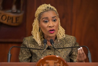 HEART/NSTA Trust Managing Director, Dr. Taniesha Ingleton, addresses Wednesday’s (June 12) post-Cabinet press briefing at Jamaica House. 