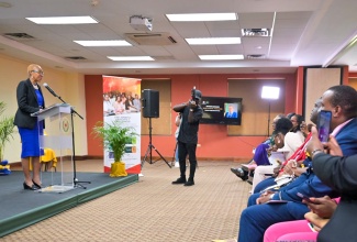 Minister of Education and Youth, Hon. Fayval Williams, delivers the keynote address at Friday’s (June 14) Aspiring Principals' Programme (APP) presentation ceremony, held at the University of the West Indies Regional Headquarters in St. Andrew.

