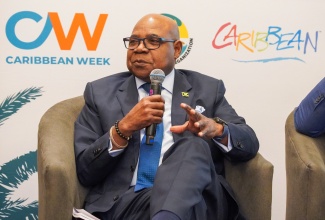 Minister of Tourism, Hon Edmund Bartlett making his presentation during a Ministerial Panel at the Caribbean Tourism Organization’s (CTO) Caribbean Week in New York on Tuesday June 18, 2024.