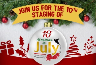 The flyer for the 10th staging of the Christmas in July trade show to be held from June 11-12 at the National Arena in Kingston.

