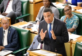 Prime Minister, the Most Hon. Andrew Holness, makes a statement to the House of Representatives on Tuesday (July 9).
