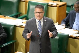 Minister without Portfolio in the Ministry of Economic Growth and Job Creation, Senator the Hon. Matthew Samuda, addressing Friday’s (July 19) sitting of the Senate at Gordon House.