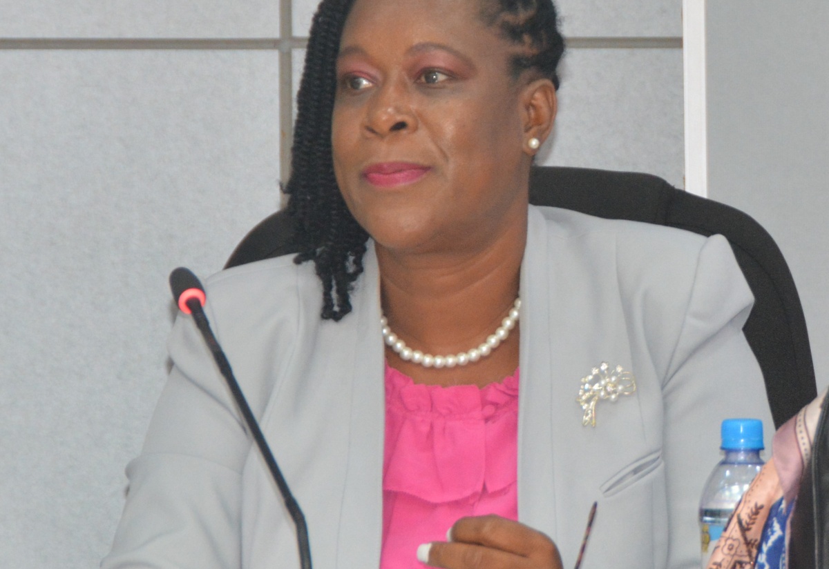 Parish Manager, Ministry of Labour and Social Security, Georgia Taylor, speaks at the St James Municipal Corporation’s Disaster Preparedness, Hazard Mitigation and Safety Committee meeting on Thursday, July 18.