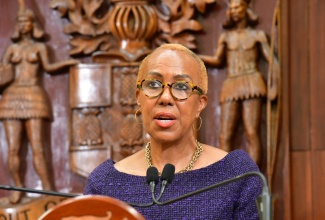 Minister of Education and Youth, Hon. Fayval Williams, addresses Wednesday’s (July 31) post-Cabinet press briefing at Jamaica House.