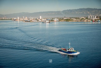 Aerial view of the Kingston Harbour.