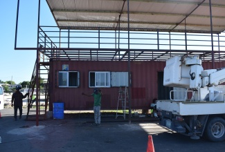 A section of the Falmouth Transport Centre which was extensively damaged during the passage of Hurricane Beryl on July 3.

