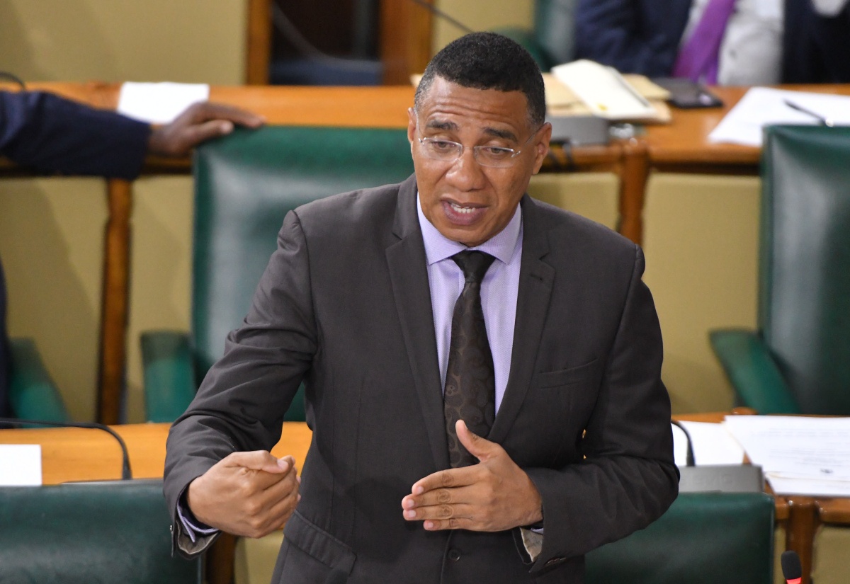 Prime Minister, the Most Hon. Andrew Holness, provides an update on the Hurricane Beryl Relief and Recovery Efforts, in the House of Representatives on July 16.