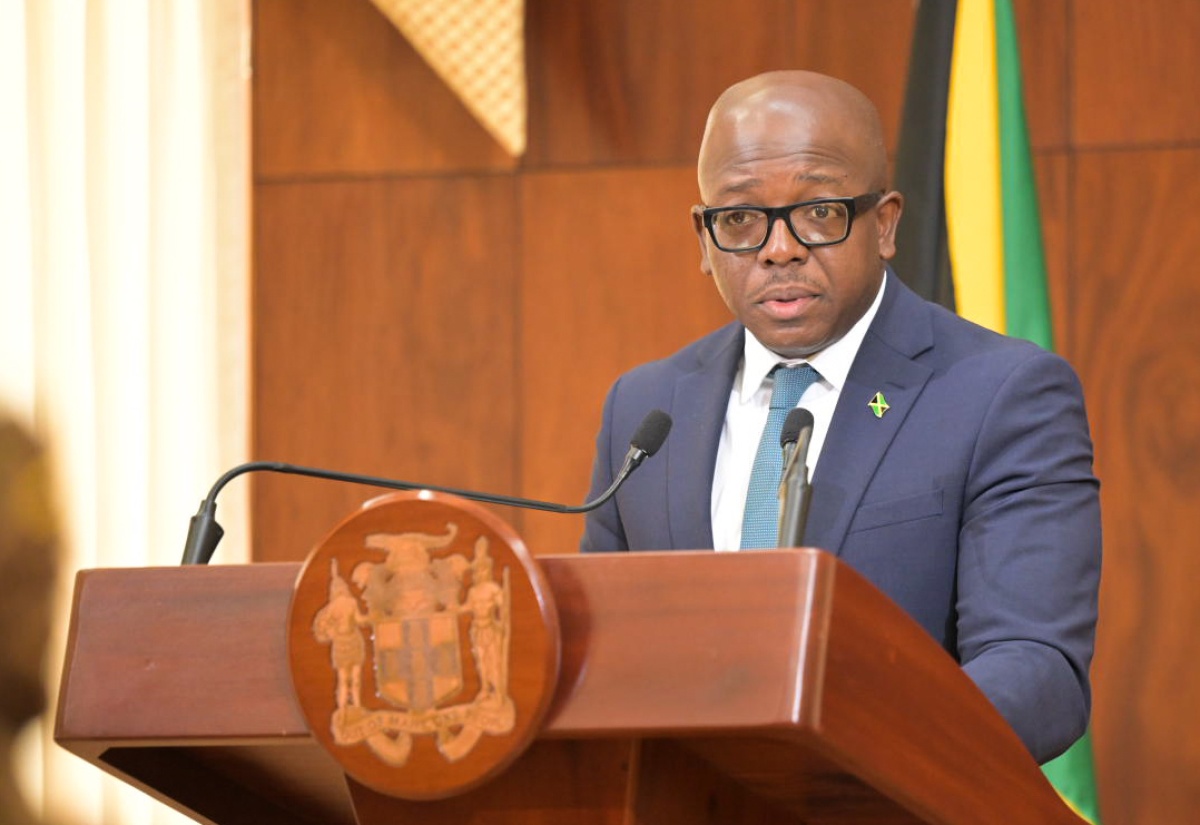 Minister of Labour and Social Security, Hon. Pearnel Charles Jr., addresses Wednesday’s (July 10) post-Cabinet press briefing at Jamaica House.