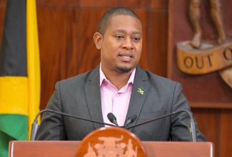 Minister of Agriculture, Fisheries and Mining, Hon. Floyd Green, speaking at Wednesday’s (July 17) post-Cabinet press briefing at Jamaica House.

