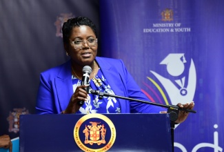 Acting Chief Education Officer, Terry-Ann Thomas Gayle, responds to a question during Monday’s (August 26) press conference to provide a report on Jamaica’s performance in the May/June 2024 CSEC and CAPE examinations, at the Ministry’s offices in Kingston.

