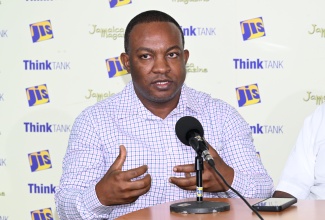 Consultant Paediatrician & Head of Paediatrics, Savanna-la-Mar Public General Hospital, Dr. Ludrick Morris, speaks at a Jamaica Information Service (JIS) ‘Think Tank’, held at the agency