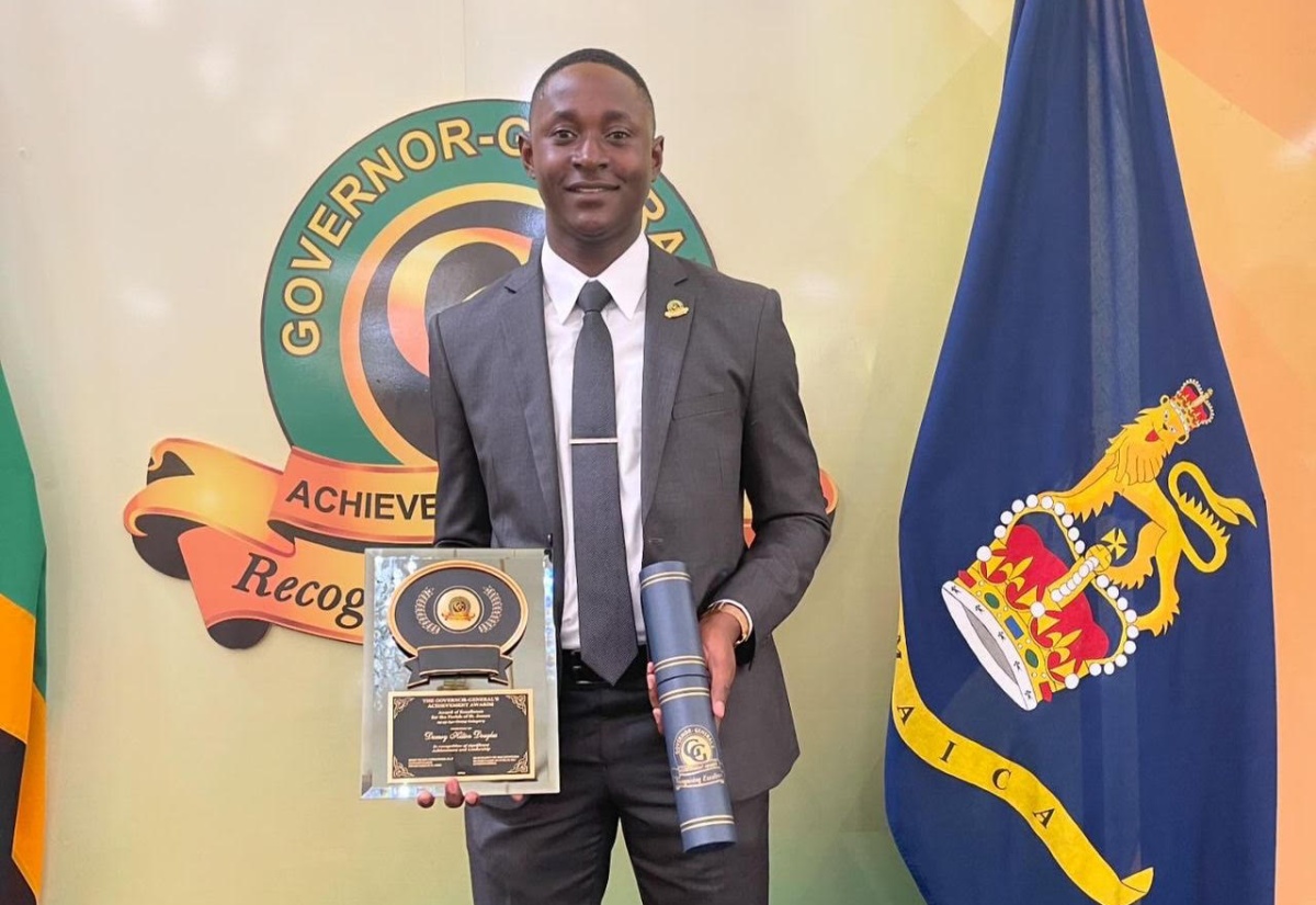 Recipient of the Governor General’s Achievement Award for Academic Excellence 2024,  Detective Corporal Damoy Douglas of the Jamaica Constabulary Force.

