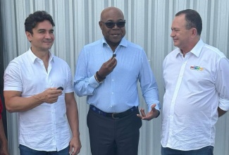 Minister of Tourism, Hon. Edmund Bartlett (centre) engages in a light conversation with Brazilian Tourism Minister, Hon. Celso Sabino (left) and Governor of the State of Maranhão, Carlos Brandão in São Luís, Brazil, following the recent signing of a sustainable tourism Memorandum of Understanding (MOU) between the Global Tourism Resilience and Crisis Management Centre (GTRCMC) and Brazil