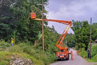 A Jamaica Public Service Company (JPS) crew carrying out electricity restoration activities in St. Elizabeth.