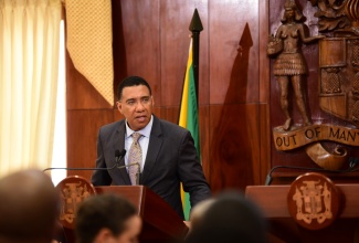 Prime Minister, the Most Hon. Andrew Holness, announces the deployment of security personnel to Haiti, during a post-Cabinet press briefing on Tuesday (September 10) at Jamaica House.
