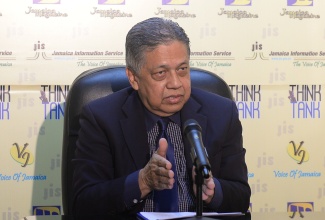 Acting Managing Director at the Development Bank of Jamaica (DBJ), David Wan, speaks at a Jamaica Information Service (JIS) Think Tank on Tuesday, September 17.

