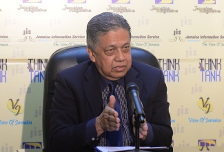 Acting Managing Director at the Development Bank of Jamaica (DBJ), David Wan, speaks at a Jamaica Information Service (JIS) Think Tank on Tuesday, September 17.