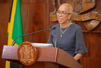 Minister of Education and Youth, Hon. Fayval Williams, speaking during Wednesday’s (September 4) post-Cabinet press briefing at Jamaica House.

