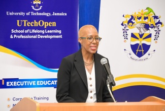 Minister of Education and Youth, Hon. Fayval Williams, addresses the launch of the University of Technology Jamaica’s UTech Open School of Lifelong Learning and Professional Development, on Thursday (September 5). The ceremony was held at UTech’s main campus in Papine, St. Andrew.

