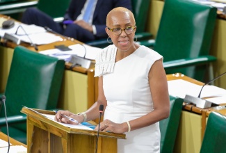 Minister of Education and Youth, Hon. Fayval Williams, delivers a statement during Tuesday’s (September 17) sitting of the House of Representatives.

