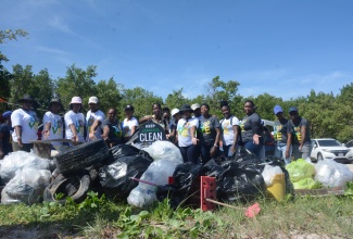 International Coastal Clean-up (ICC) Day volunteers at the Jobson Bay Eco Beach Park in Trelawny, on Saturday, September 21.

