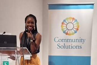 2024 Community Solutions Programme (CSP) Fellow, Kyesha Randall, makes a presentation at a recent orientation session for the 2024 CSP cohort in Washington DC.

