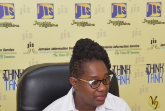 Executive Director of the Jamaica Council for Persons with Disabilities (JCPD), Dr. Christine Hendricks, speaks at a recent Jamaica Information Service (JIS)  ‘Think Tank’.

