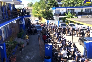 Students at the Barracks Road Primary School in Montego Bay, St. James.

