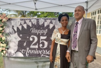 Principal of the Mineral Heights Christian Kinder-Preparatory School, Sharon Scott  and  Board Chairman, Pastor Isaac Scott, at a Thanksgiving Service held at the Mineral Heights Church of Christ on Sunday, September 1, to mark the beginning of the school’s 25th anniversary celebrations.