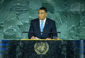 Prime Minister, Dr. the Most Hon. Andrew Holness, addresses the opening ceremony for the Summit of the Future Action Day 2 at the United Nations (UN) headquarters in New York on Saturday (September 21). The Action Days, from September 20 to 21, brought together representatives from UN Member States, civil society, private sector, academia, local and regional authorities, youth, among others, for broad engagement and inclusion. Prime Minister Holness is participating in the 79th United Nations General Assembly (UNGA) under the theme: ‘Unity in Diversity: For the Advancement of Peace, Sustainable Development and Human Dignity for Everyone’. 