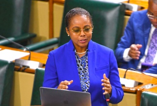 Minister of Legal and Constitutional Affairs, Hon. Marlene Malahoo Forte, emphasises a point during a statement to the House of Representatives on Tuesday (September 24).

