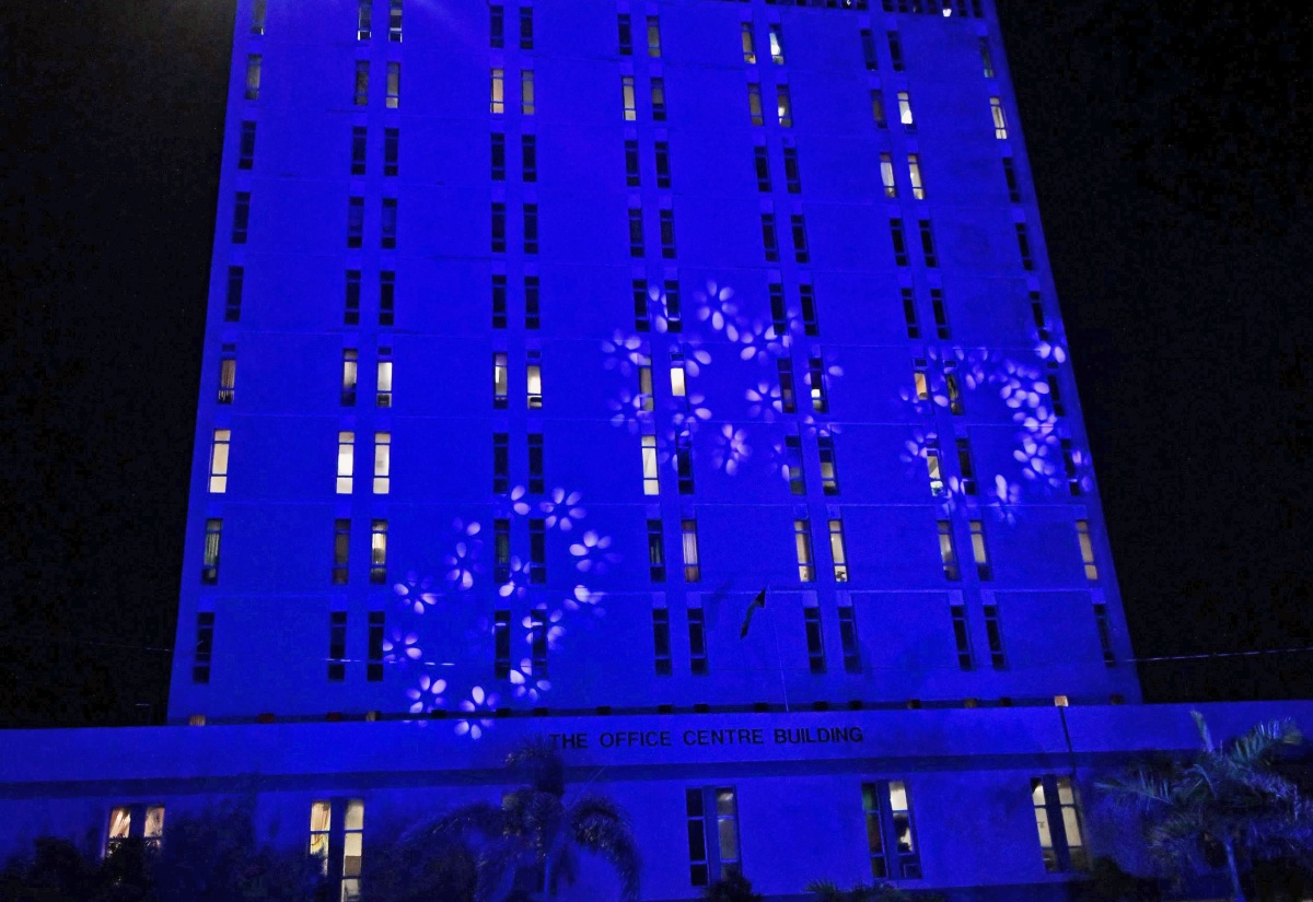 Building Housing MAJ Corporate Office Being Illuminated with Lights to Mark World Maritime Day