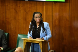 Member of Parliament (MP) for Hanover Western, Tamika Davis, delivers her contribution to the 2024/25 State of the Constituency Debate in the House of Representatives on Wednesday (October 16).

