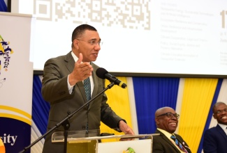 Prime Minister, Dr. the Most Hon. Andrew Holness, addresses the inaugural International Climate Change Conference at the University of Technology (UTech) in Papine, St. Andrew, on Thursday (October 17).

