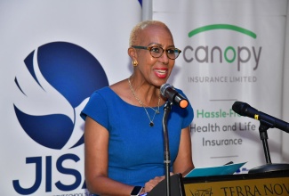 Minister of Education and Youth, Hon. Fayval Williams, addresses the annual general meeting of the Jamaica Independent Schools Association (JISA), held on Friday (October 4) at the Terra Nova All-Suite Hotel in Kingston.