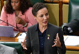 Minister of Foreign Affairs and Foreign Trade, Senator the Hon. Kamina Johnson Smith, addresses the Senate’s sitting on October 11.

