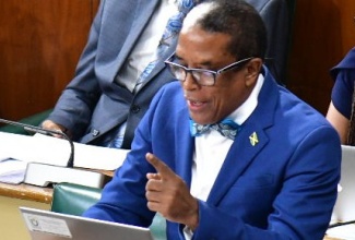 Minister of State in the Ministry of Labour and Social Security and Member of Parliament for St. Mary South Eastern, Dr. the Hon. Norman Dunn, makes his contribution to the 2024/25 State of the Constituency Debate in the House of Representatives on Tuesday (October 15).

